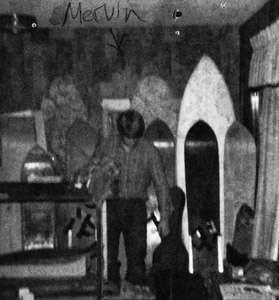 Mervin Mfg Circa 1977 Mike Olson handbuilds early finned snowboards in woodshop. Powder design bliss!