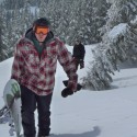 Chris hiking out the Birdman 180... stay tuned