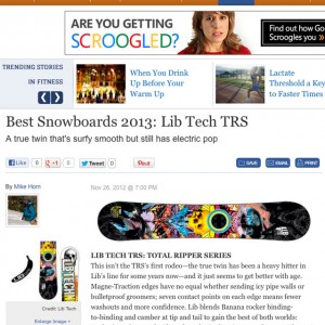 Image From The Active Times: Best Snowboards 2013 – Lib Tech TRS