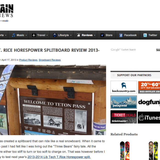 Image From Mountain Weekly News – 13/14 T.Rice Pro Split Review