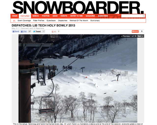Snowboarder Mag Holy Bowly Coverage