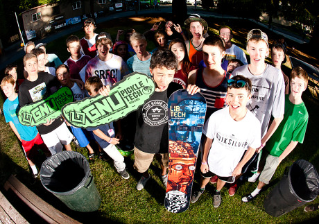 Windell's has been hosting Pickle and Banana eating contests all summer with the winner walking away with a new Gnu or Lib Tech board each session! Photo by Erik Hoffman