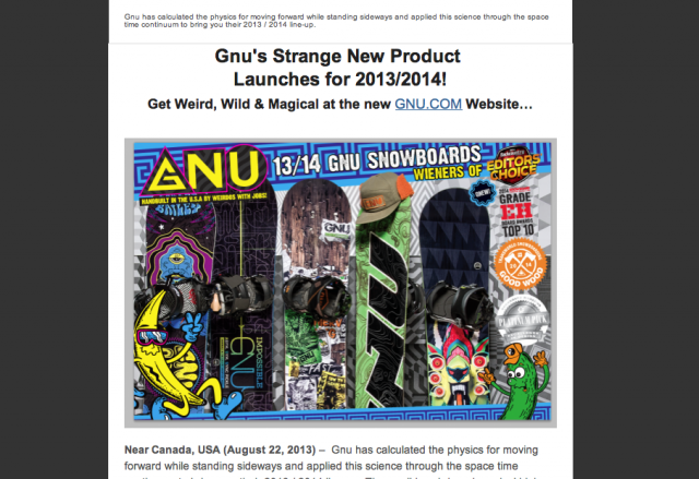 Press Release: Gnu 13/14 Product Launch Imate