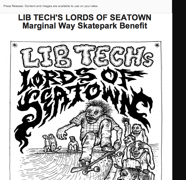Image From Press Release: Lib Tech Lords of Seatown – Marginal Way Skate Event