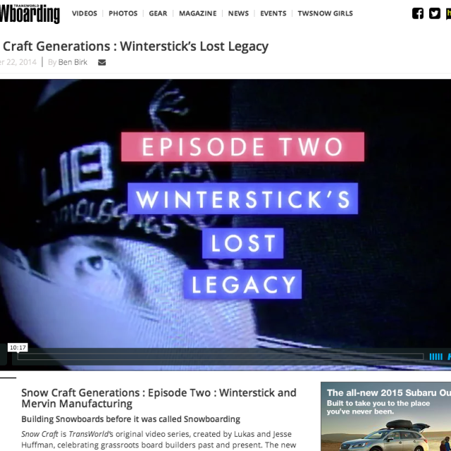 Image From Transworld Snowboarding: Snow Craft Generations – Episode 2: Winterstick & Mervin Manufacturing