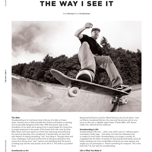 Image From Snowboard Mag: Pete Saari – The Way I See It