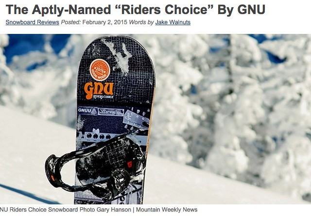 Image From Mountain Weekly News Reviews the 2014/15 Riders Choice