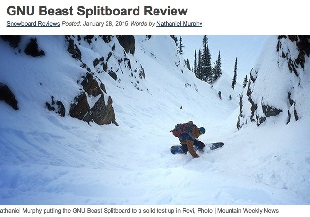 Image From Mountain Weekly News Reviews the Beast Splitboard