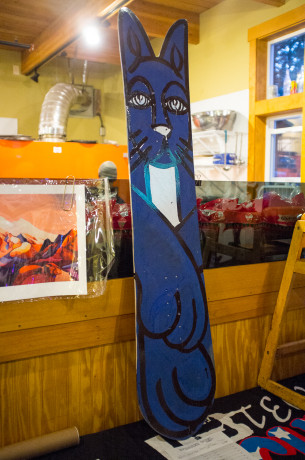 Lib Tech "Blank" cutout and painted by Jamie Lynn