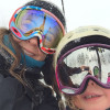 Barrett and Ayla Christy ride the charilift at Mt. Baker